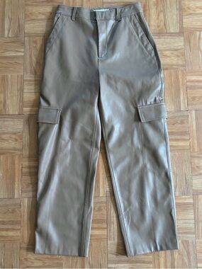 MaNGO  taupe/tan  Leather Pants - size 1